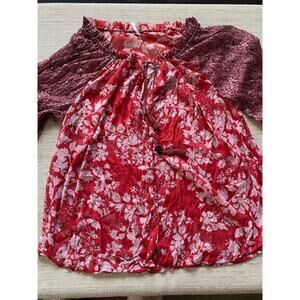 Free People Hendrix Semi-Sheer Floral Blouse Women’s Boho Chic Top S P